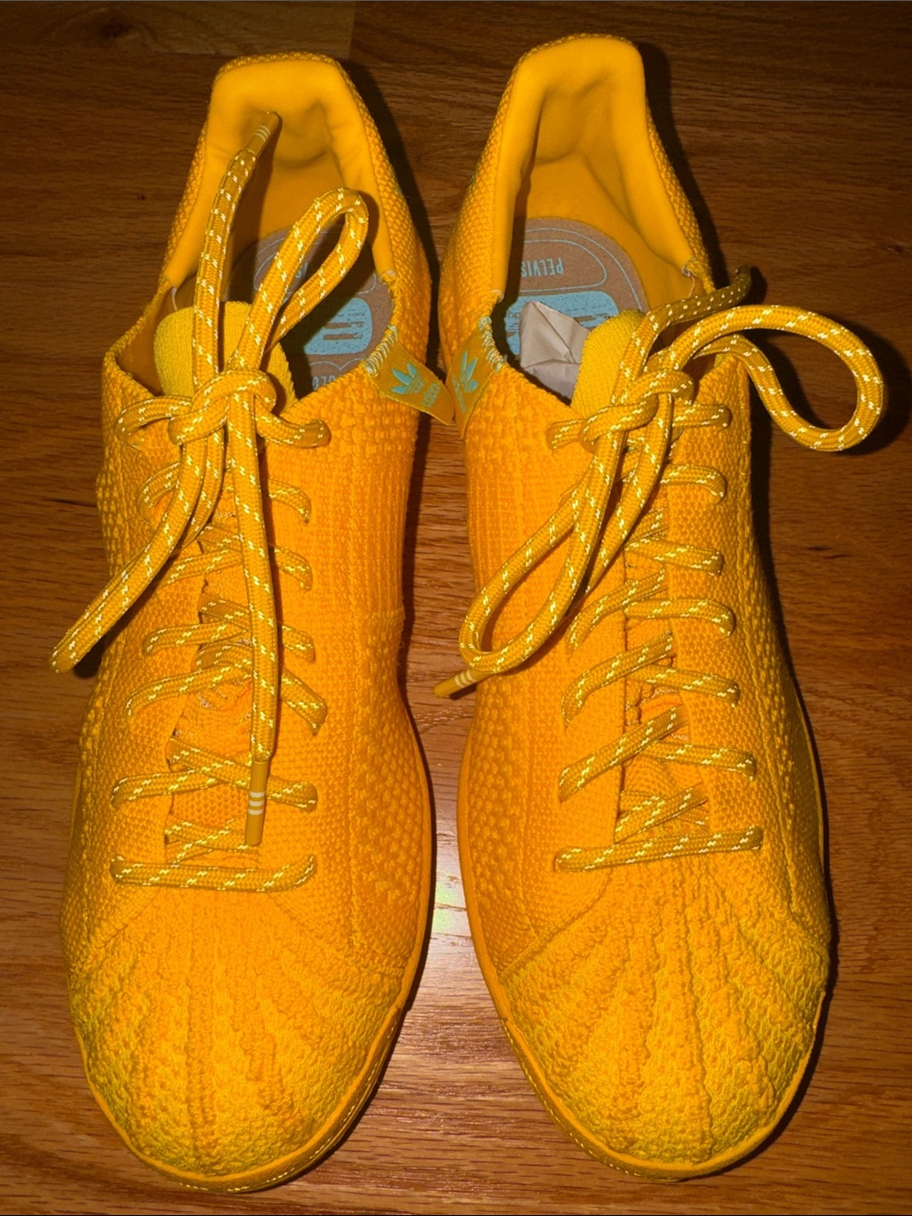 Adidas Human  Race Bright Yellow Knit Athletic Sneakers